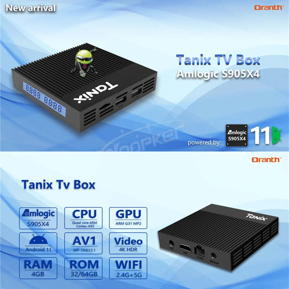 Tanix X4 الذكية صندوق التلفزيون Android11 Amlogic S905X4 4G32GB 8K AV1 ميديا بلاير 2.4G 5G ثنائي واي فاي BT جوجل التحكم الصوتي مجموعة صندوق فوقي