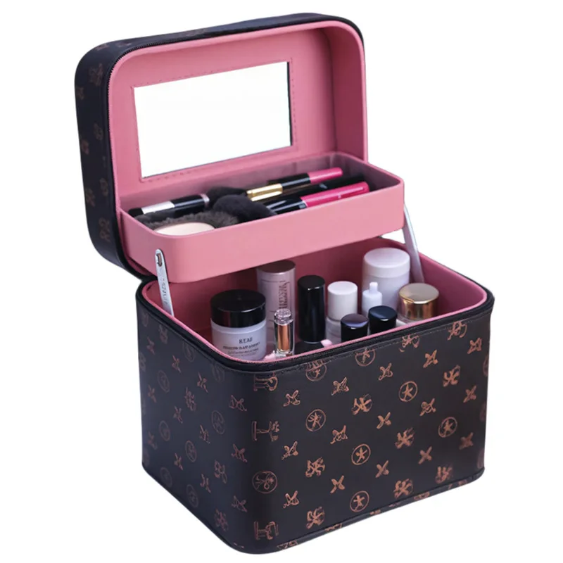 Retro Internet Celebrity High-looking Ins Cosmetic Bag,souvenir Suitcase,large Capacity Multi-functional Makeup Case,wedding Use