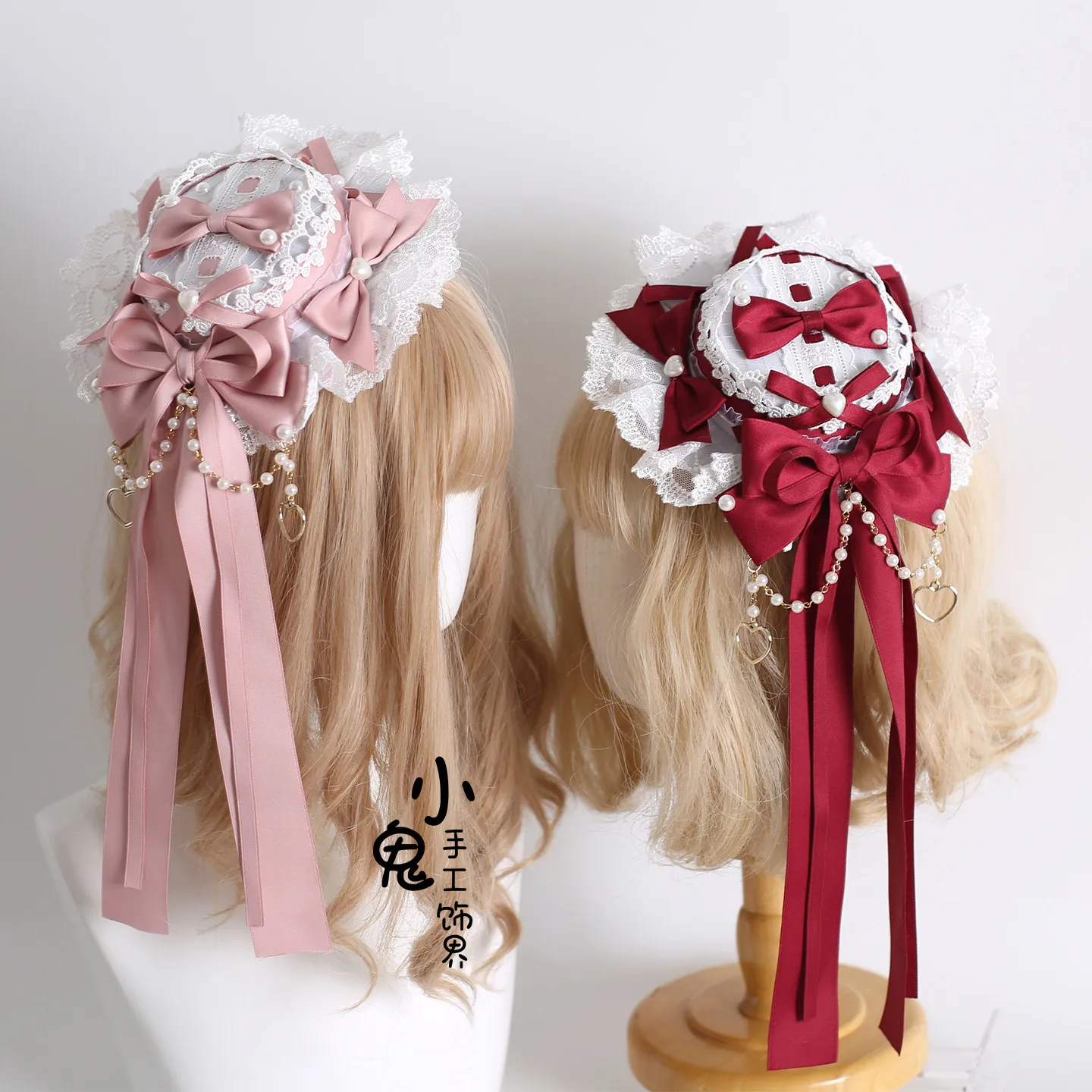 Original Multi-color Lolita Lace Bow Hairpin Doll Top Hat Lolita Cla Tie Flat Hat