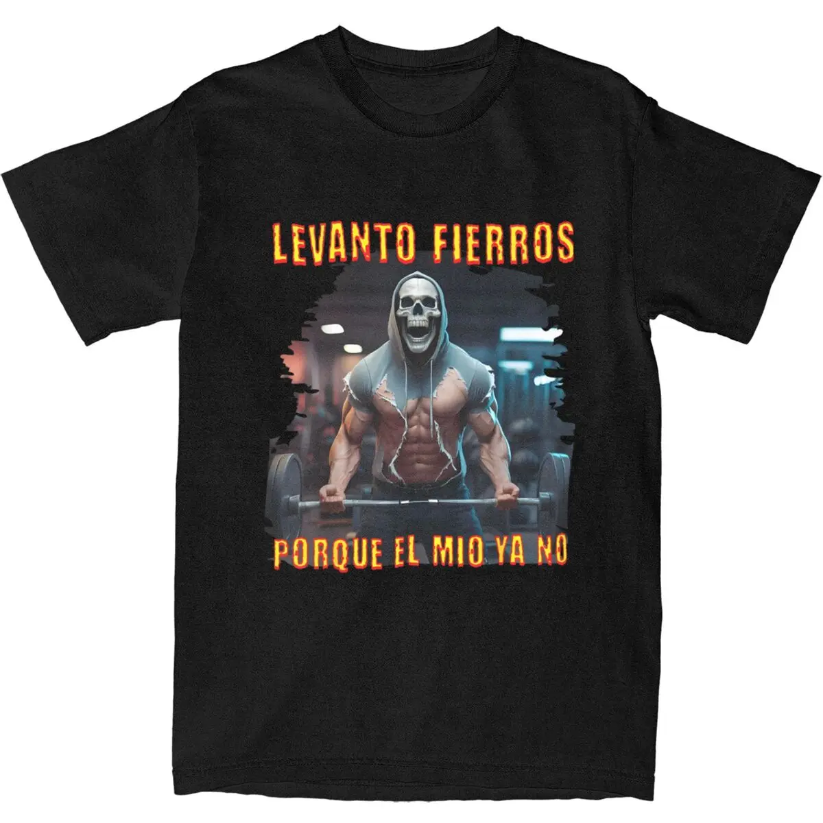 Levanto Fierros Porque El Mio Ya No Calacas T Shirt Summer 100 Cotton Tee Shirt For Men Short Sleeve Chidas Gym  Clothing