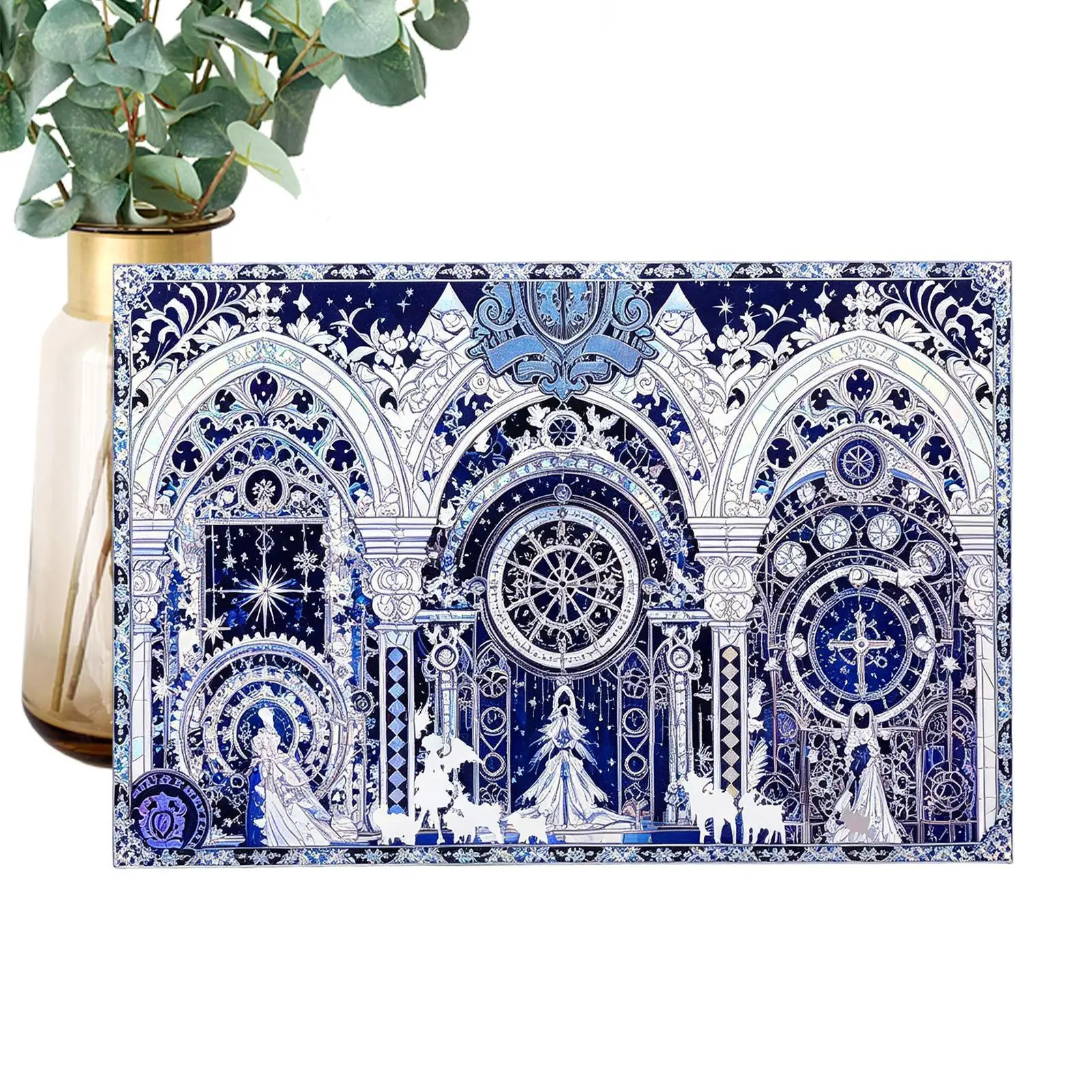 Sticker Puzzle 4-Sheets DIY Craft Art Mosaic Hologram Foil Decoration Sticker Mosaics for Relaxation Mindfulness DIY Craft