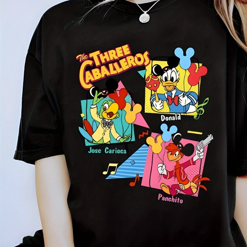 

Футболка с принтом Disney Three Knights, женская футболка, новая летняя мужская и женская повседневная модная уличная одежда