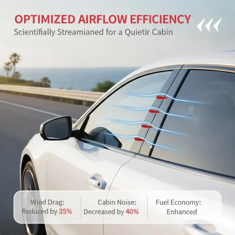 【CR】6Pcs Car 3D Guide Strip Sticker, Noise Reduction Headlight Refit Decoration