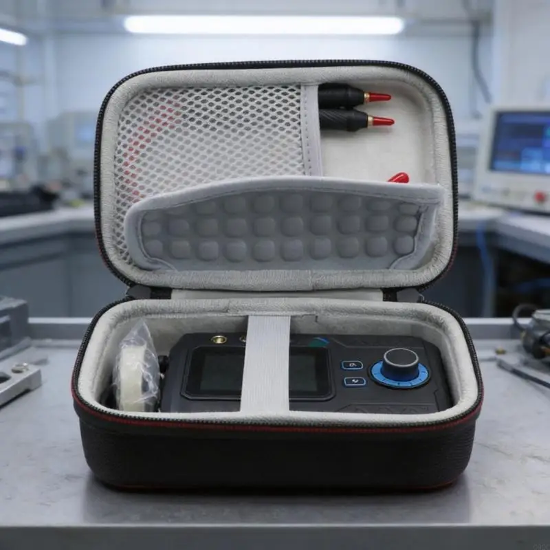 G92C EVA Storage Shell for Spots Welder Portable Welding Device, Textured Black Carrying Case With Top Handle for Mobile Repair