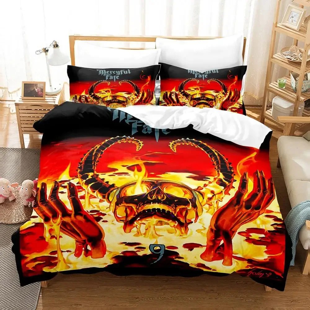 3D Print Mercyful fate Bedding Set Duvet Cover Bed Set Quilt Cover Pillowcase Comforter king Queen Size Boys Adult Bedding Set