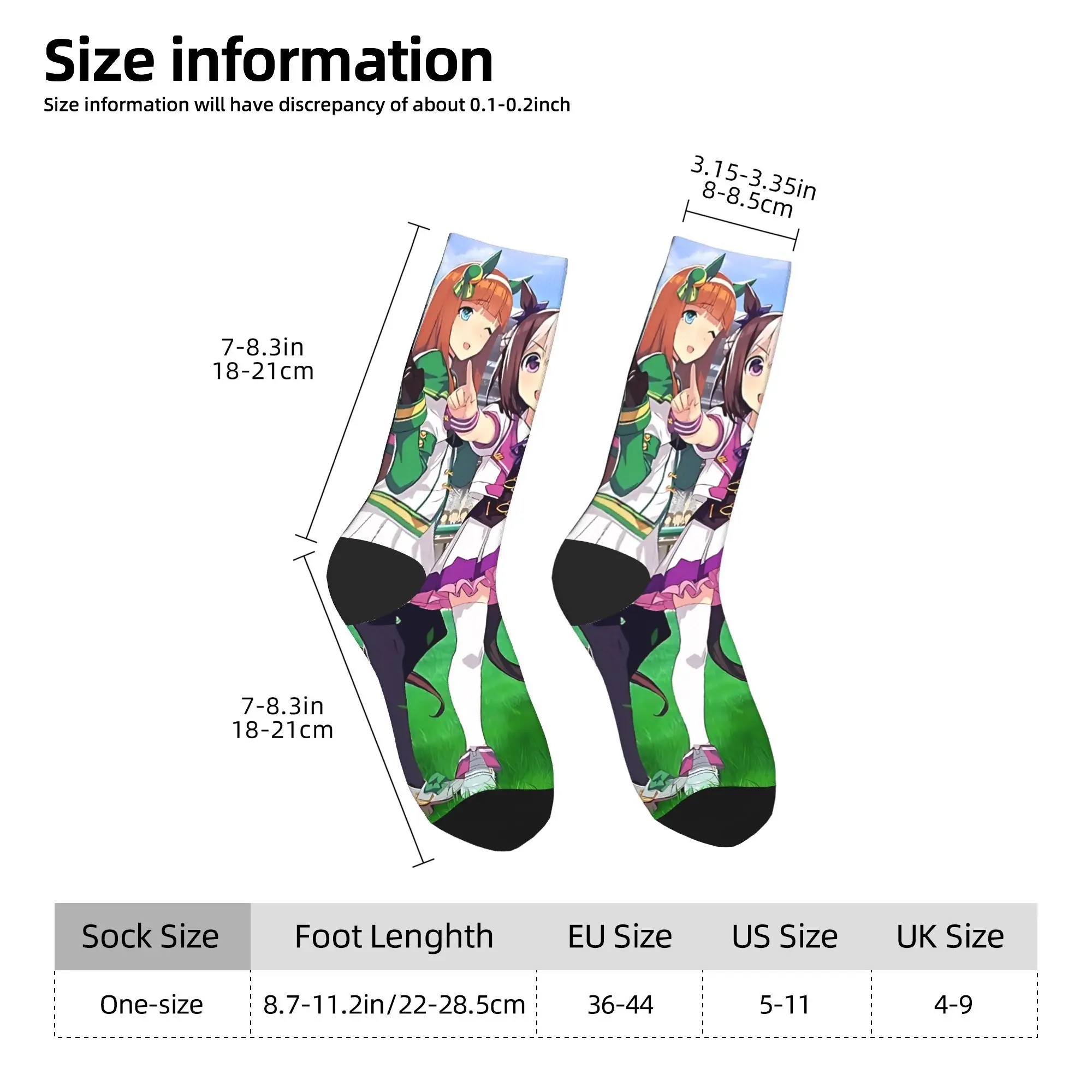 Uma Musume Pretty Derby Anime Socks  Non Slip Stockings Women Men Comfortable Running Socks Autumn Elegant Pattern Socks