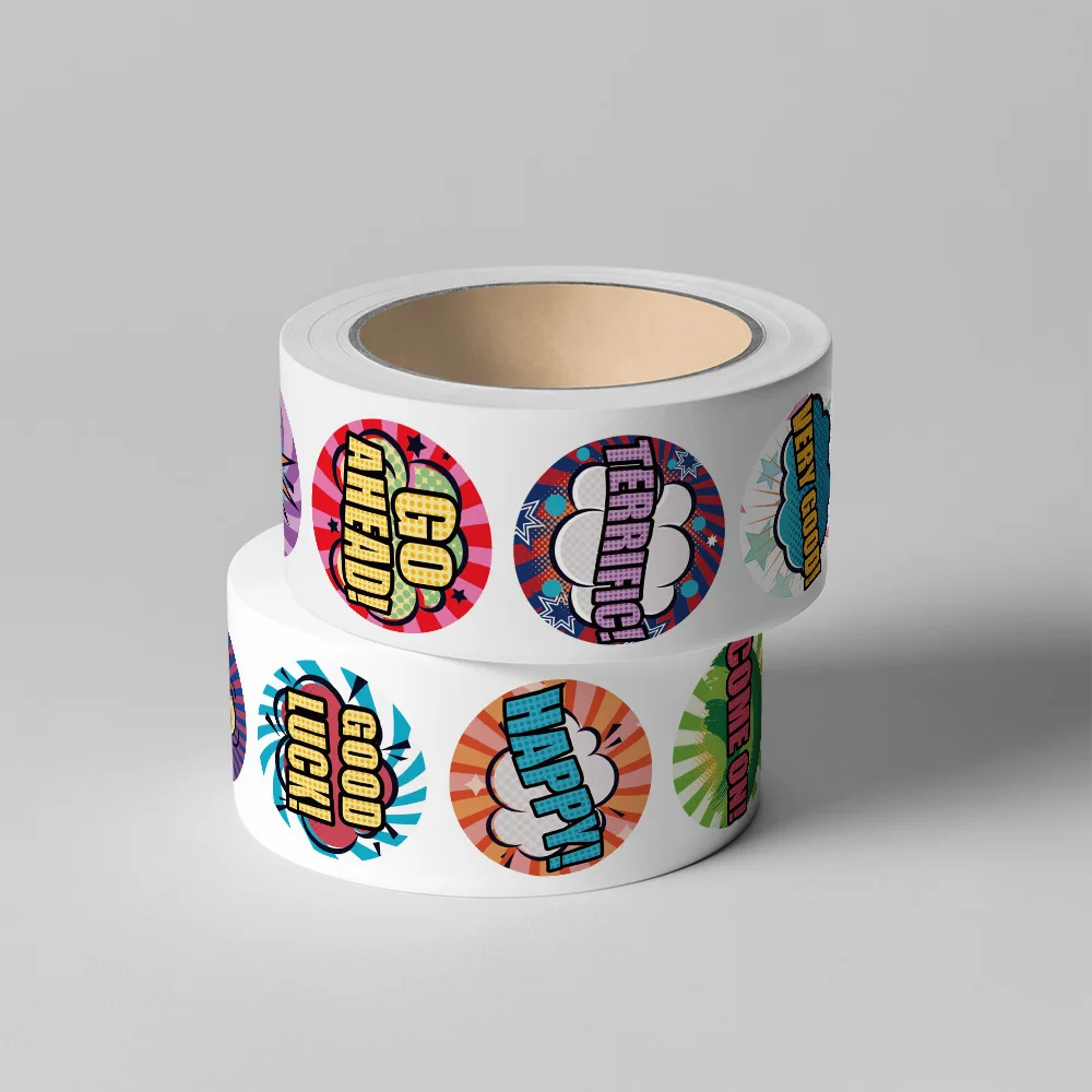 500pcs Kids Learning Stickers Motivational Smiley Seals Teacher Reward Labels, Expressive Toy Faces in Packets