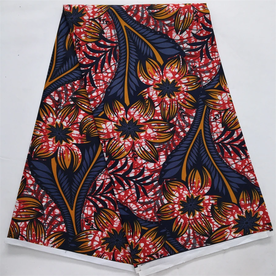 Nigerian Prints Fabric Ghana Style Latest Polyester 6 Yards 2025 High Quality Real Ankara Wax Lace fabric for Women Party Dress