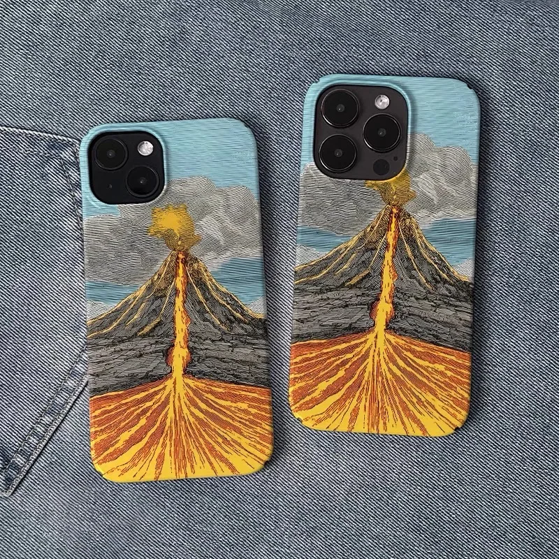 

Корейский чехол Ins Golden Volcano для IPHONE 17 16 Pro Max 15 14 13 12 11 PRO Plus, акриловый ТПУ, два в одном, магнитные чехлы для телефонов