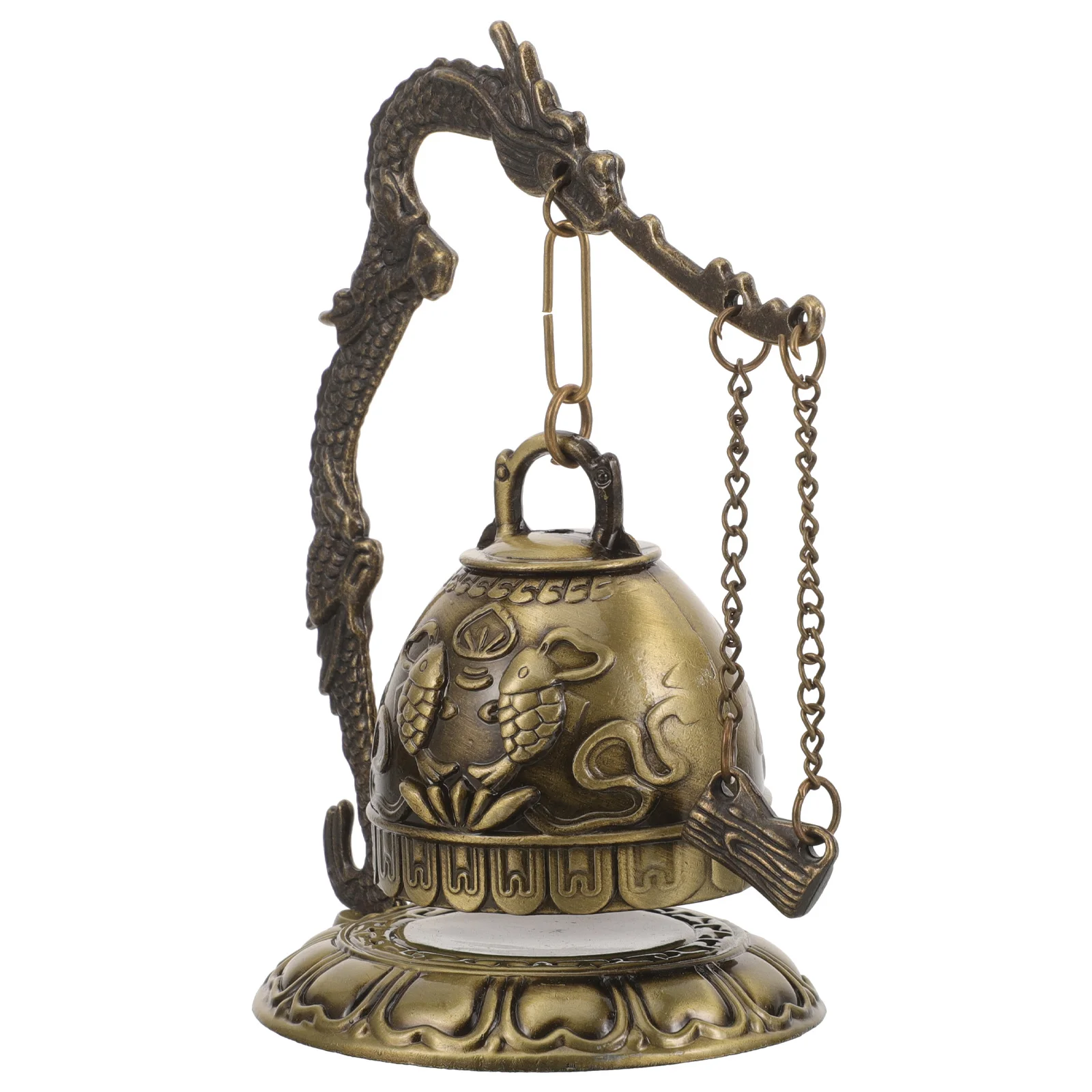 

Bronze Dragon Vintage Layout Shui Bell Vintage Strike Chime Decor For Home Office Desktop Table Ornament Metal Craft