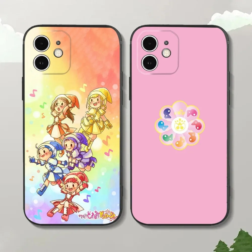 Magical D-DoReMi Anime Phone Case For iPhone16,15,14,13,12 Mini 11 Pro XR,X,XS,MAX 7,8 Plus Silicone Cover Soft Black