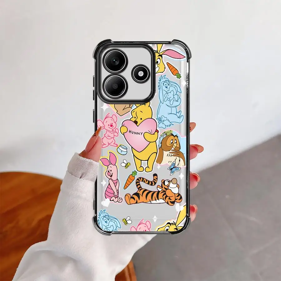 Disney Cartoon Pooh Case for Redmi Note 14 Pro Plus K80 11 12 10 Lite 13C Note 13 9 Pro A3 A5 11s Phone Cover