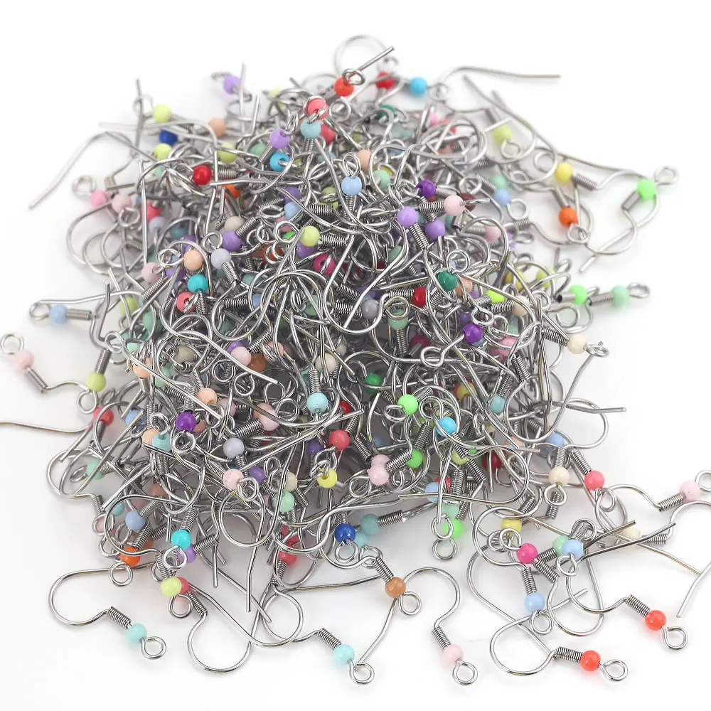 

50pcs/lot Stainless Steel Mix Color Earrings Hooks For Jewelry Making DIY Earring Connectors Jewelry Findings Materials Bulk