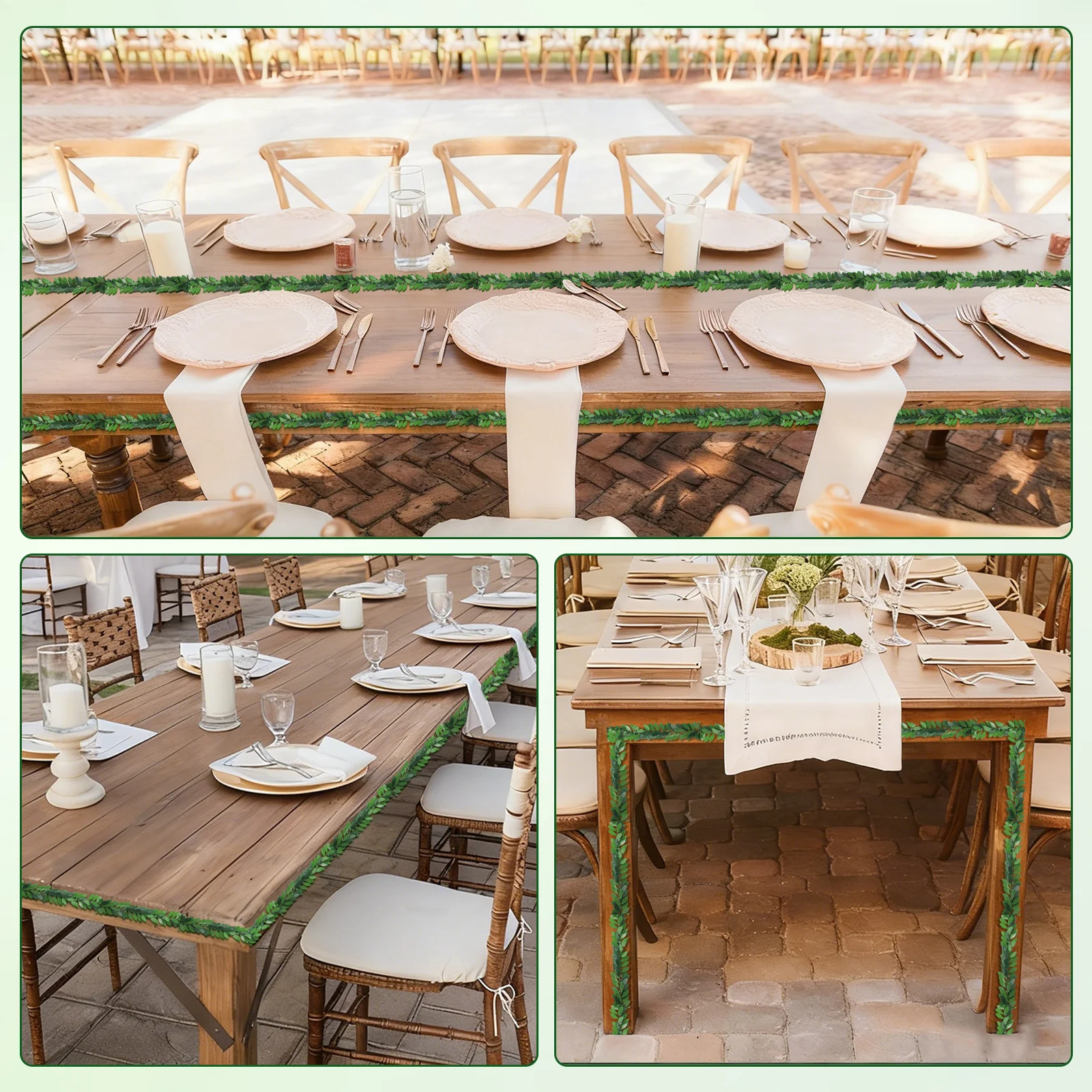 

7.5m Green Leaves Artificial Garland Simulated Vines Foliage for Wedding Ceremony Home Party Bar Decor DIY Hanging Vine