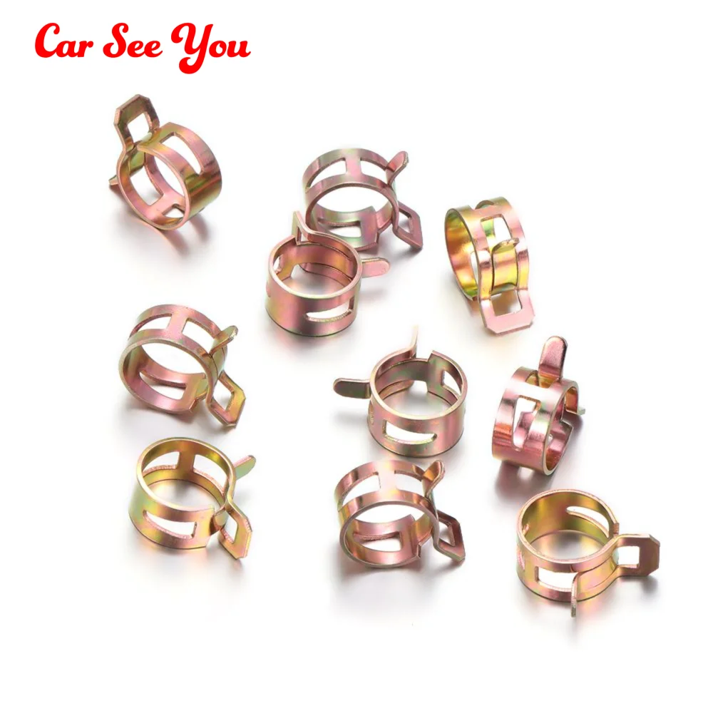 

10Pcs High Quality Stainless Steel Galvanized Fuel Oil Line Water Hose Pipe Spring Clips Tube Clamp Fastener
