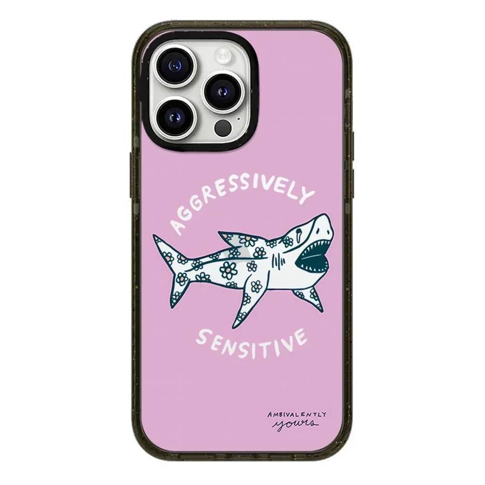 

2.0 Acrylic Upgrade Border Cat Shark Phone Case Cover for iPhone 11 12 13 14 15 Pro Max Case for iPhone 15 ProMax