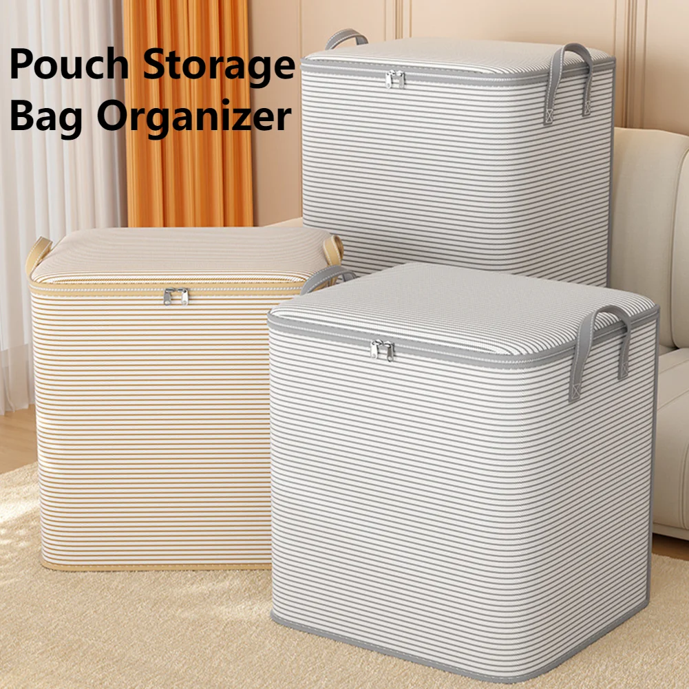 1pc Household Quilt Clothing Foldable Storage Box Non-woven Large Capacity Blanket Bedding Organizing Bag Dustproof Cabinet Box