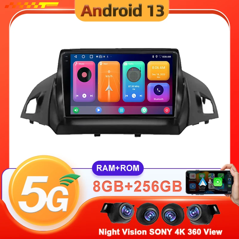 

Android 13 Car For Ford Kuga 2 Escape 3 2012 - 2019 Auto Radio Multimedia Video Player Navigation GPS carplay No 2din DVD WIFI