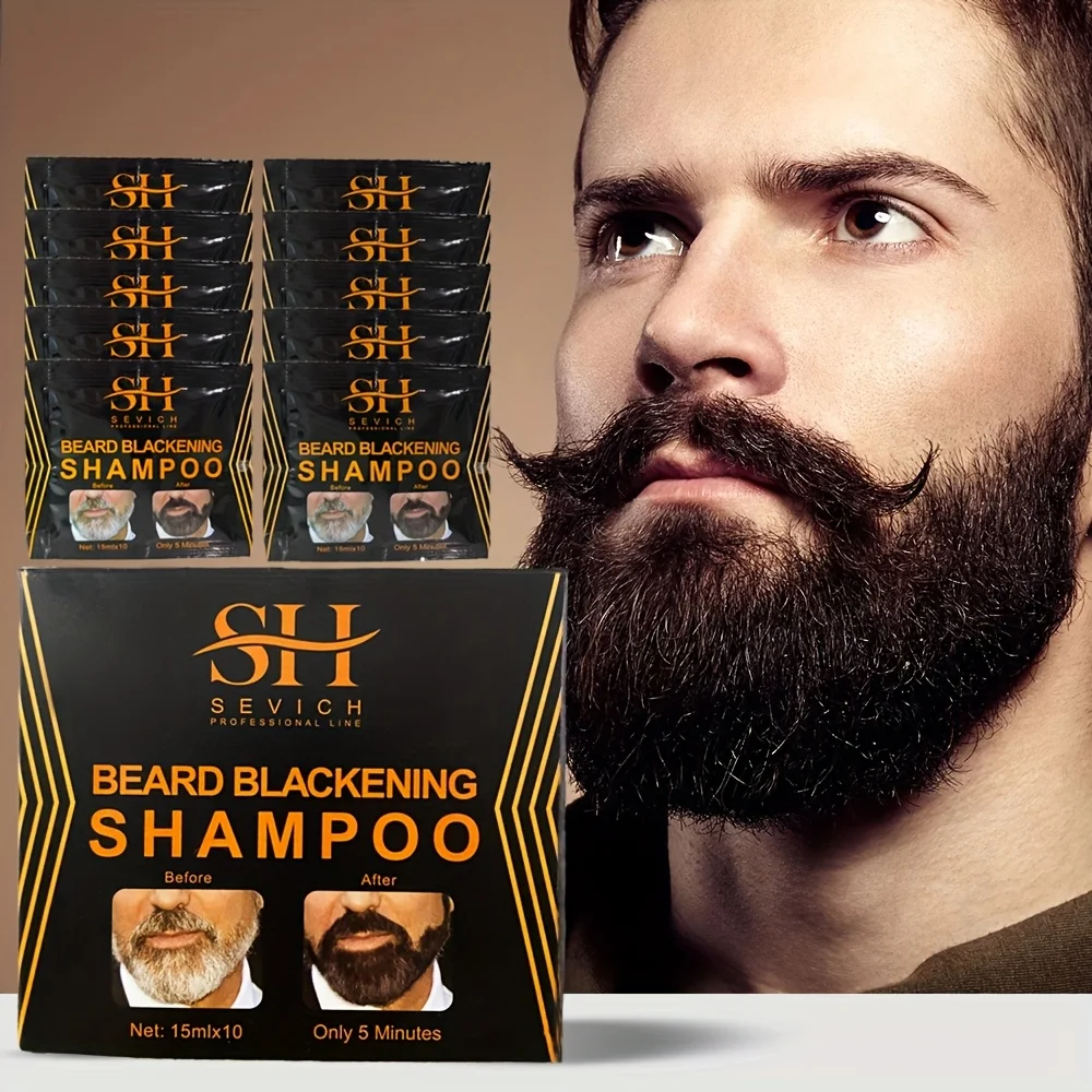 

Instant Hair Dye Black Beard Shampoo Beard Paint Men Beard Coloring Dye Natural Temporary Black Moustache Shampoo Dropship