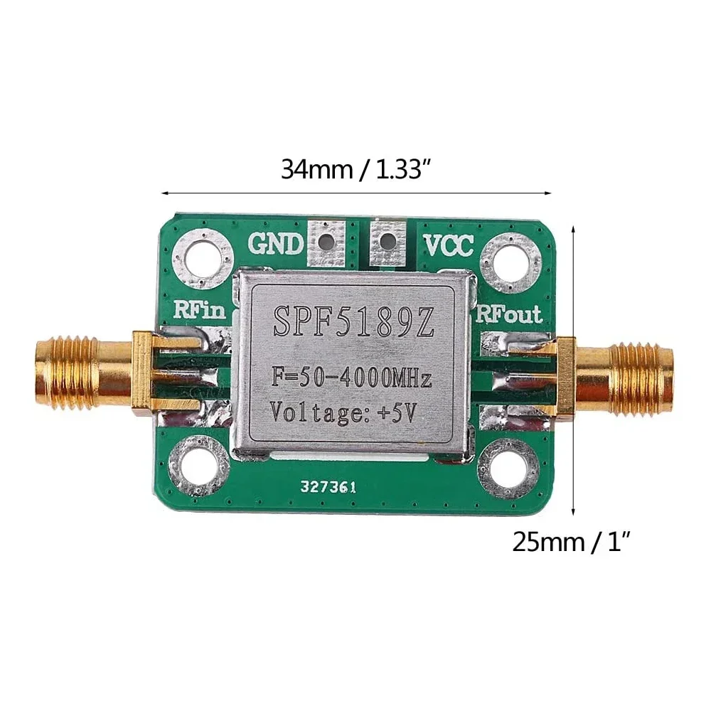 SPF5189 LNA 50-4000MHz/5-6000mhz RF Low Noise Broadband Signal Amplifier 0.6dB/20dB Gain RF Signal Receiver Module Shield Board