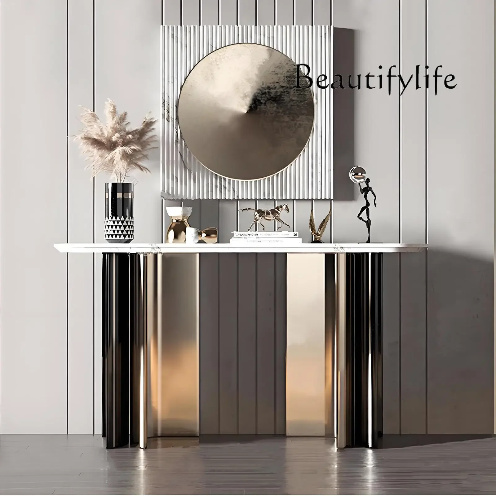 X36 Italian Stainless Steel Entrance Terrace Living Room Entrance Hotel End View Terrace Villa Case