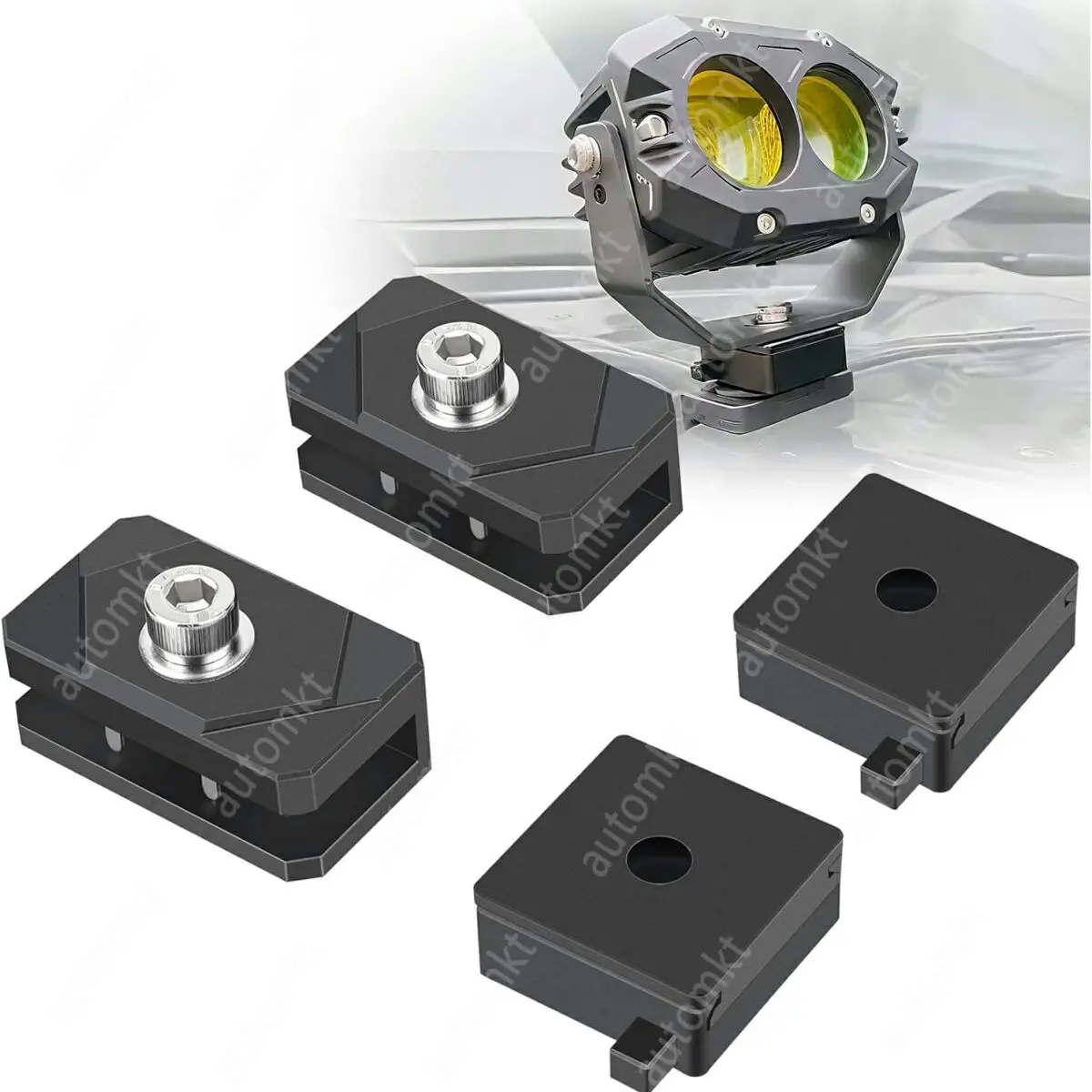 Quick Release Universal Hood Ditch Light Mounting Brackets CNC Aluminum Adjustable LED Pod Light Mount Kit 2PCS