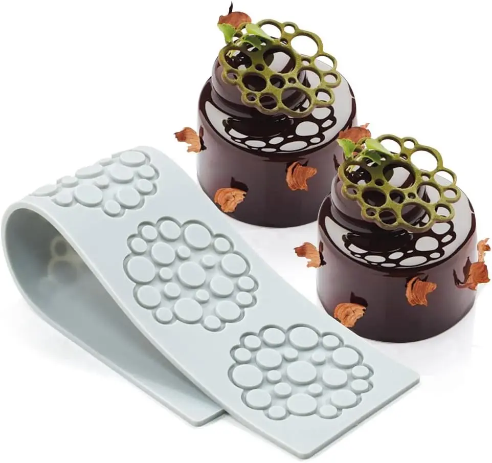 Tuile Molds Silicone Lace Fondant Molds Set with Hollow 3D Beehive Candy Molds for Baking, Resin, Polymer Clay, Sugar Craft Dess