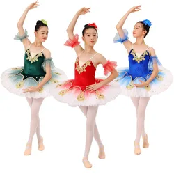 Peacock Opening Screen Children's Ballet Skirt Girls' Dance Skirt Disc sequin Ballet Performer Costume Program Performance Dress