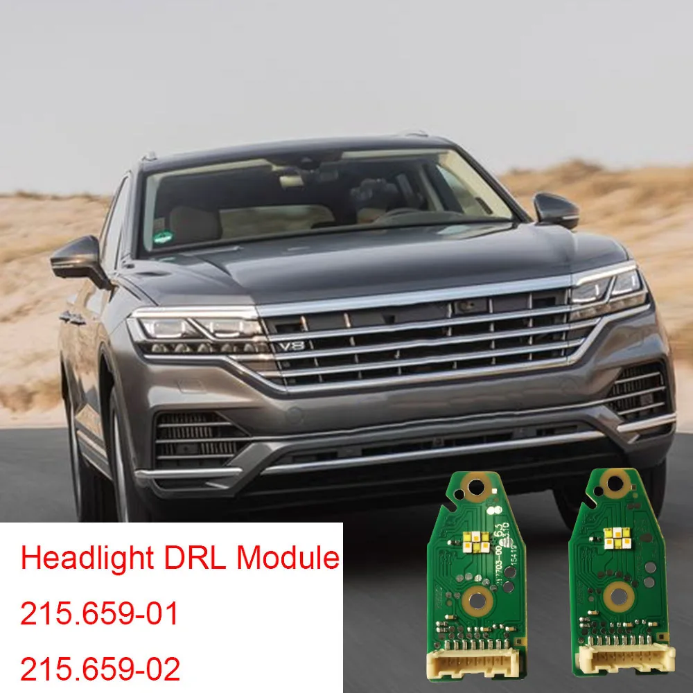 For 2019 2020 VW Touareg LED Headlight DRL Boards 215.659.01 215.659.02  White Lightsource Angel Eyes 215.659-01 215.659-02