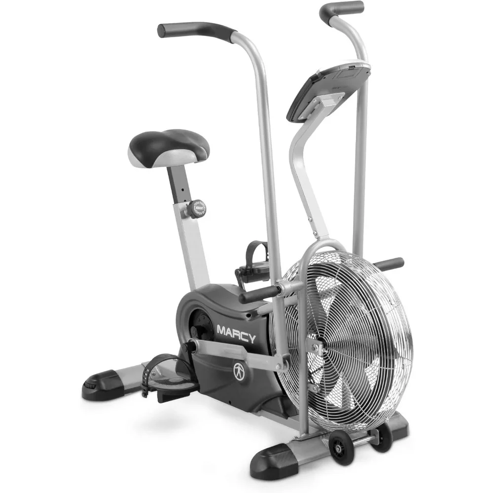 Air-Resistance Exercise Fan Bike With Dual Acction Handlebars