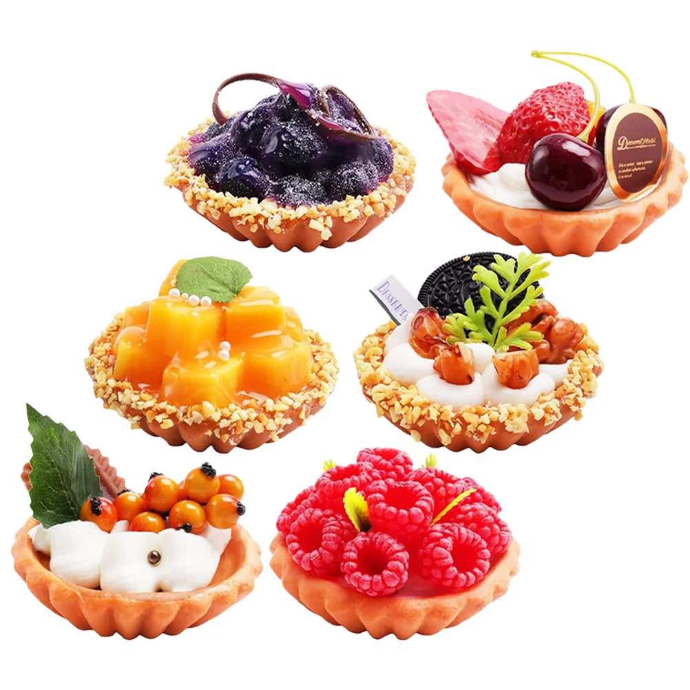 

6 Pcs Fake Food Realistic Cake Cakes Decorations Birthday Dessert Ornament Lifelike Child