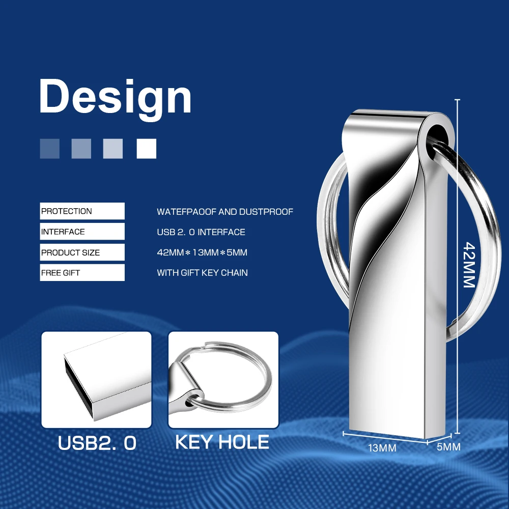 

new pen drive 32GB pendrive metal High Speed usb flash drive64GB flash memory stick 16GB Key usb stick 128GB 8GB Free key chain
