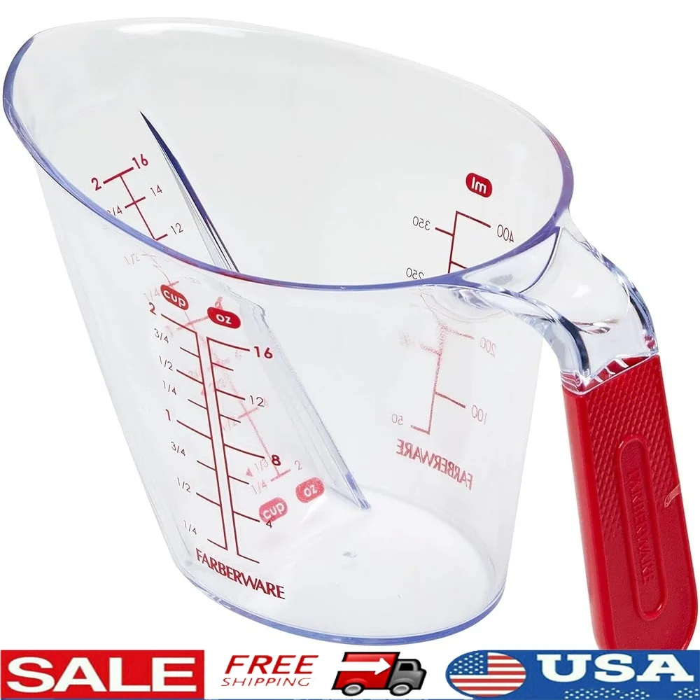 

Профессиональный мерный стакан под углом, 2 чашки, можно мыть в посудомоечной машине, прозрачные маркировки, стандартное метрическое измерение, легко наливаемый кухонный инструмент