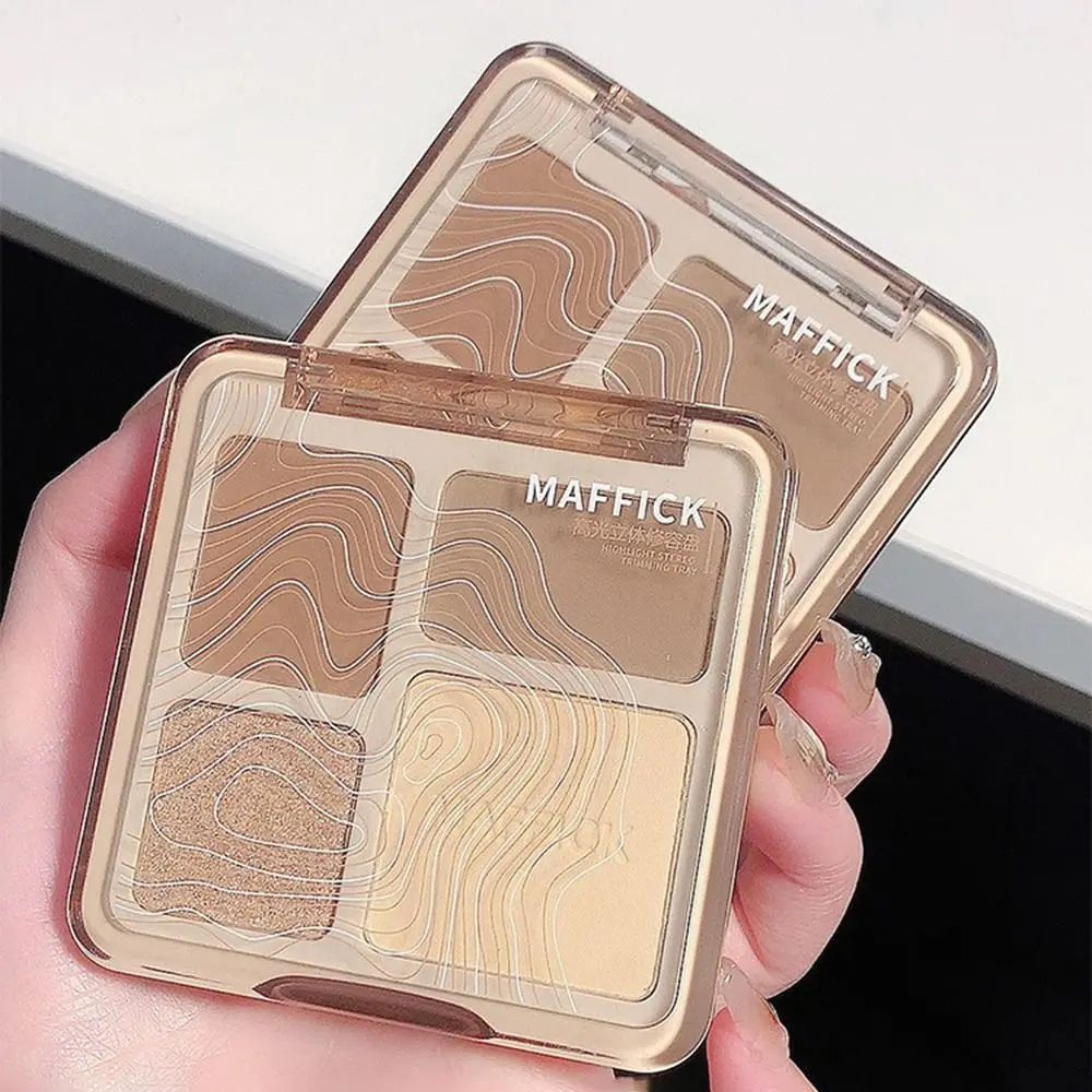 

Matte Four-colour Shading Palette Long-Lasting Natural Highlighter Contour Palette Stereoscopic Integrated Makeup Tool Girl