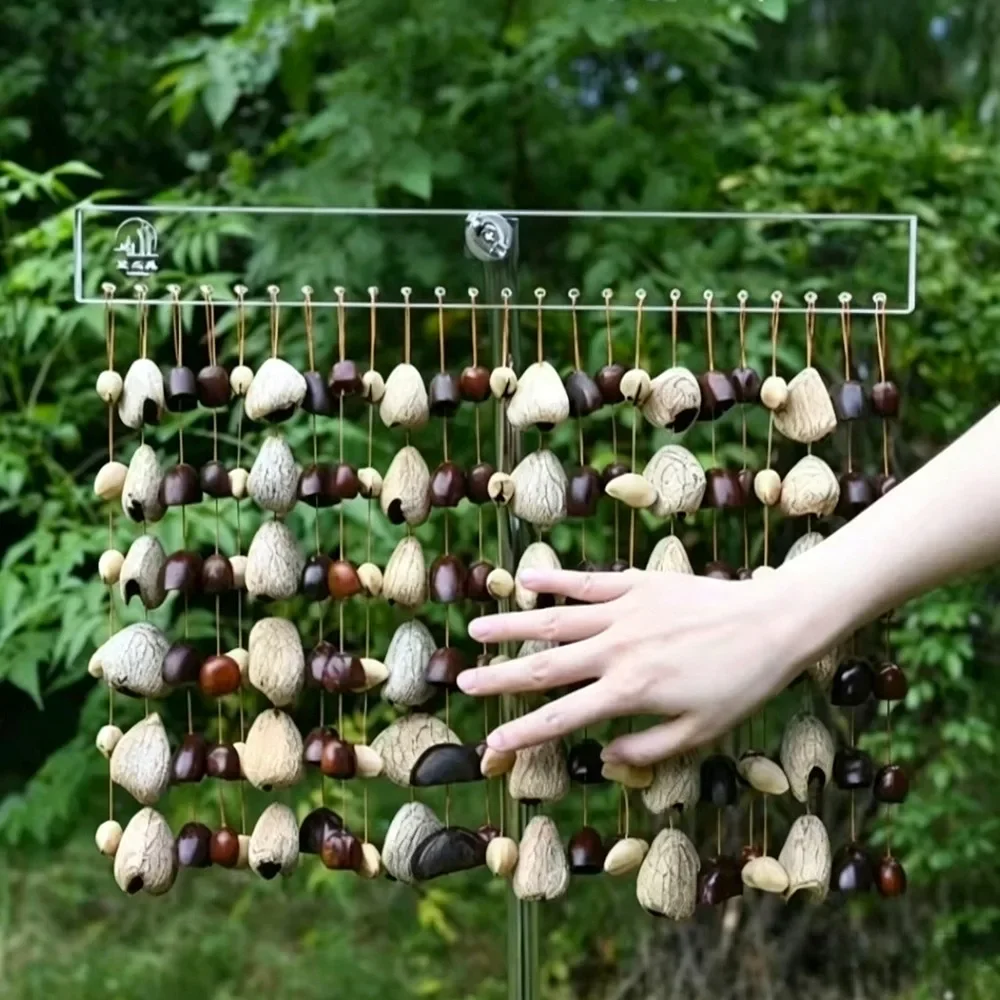 Natural Seed Shell Rattle Chimes Percussion Instrument for Sound Healing Yoga Meditation Water Wind Chime Musical Instruments
