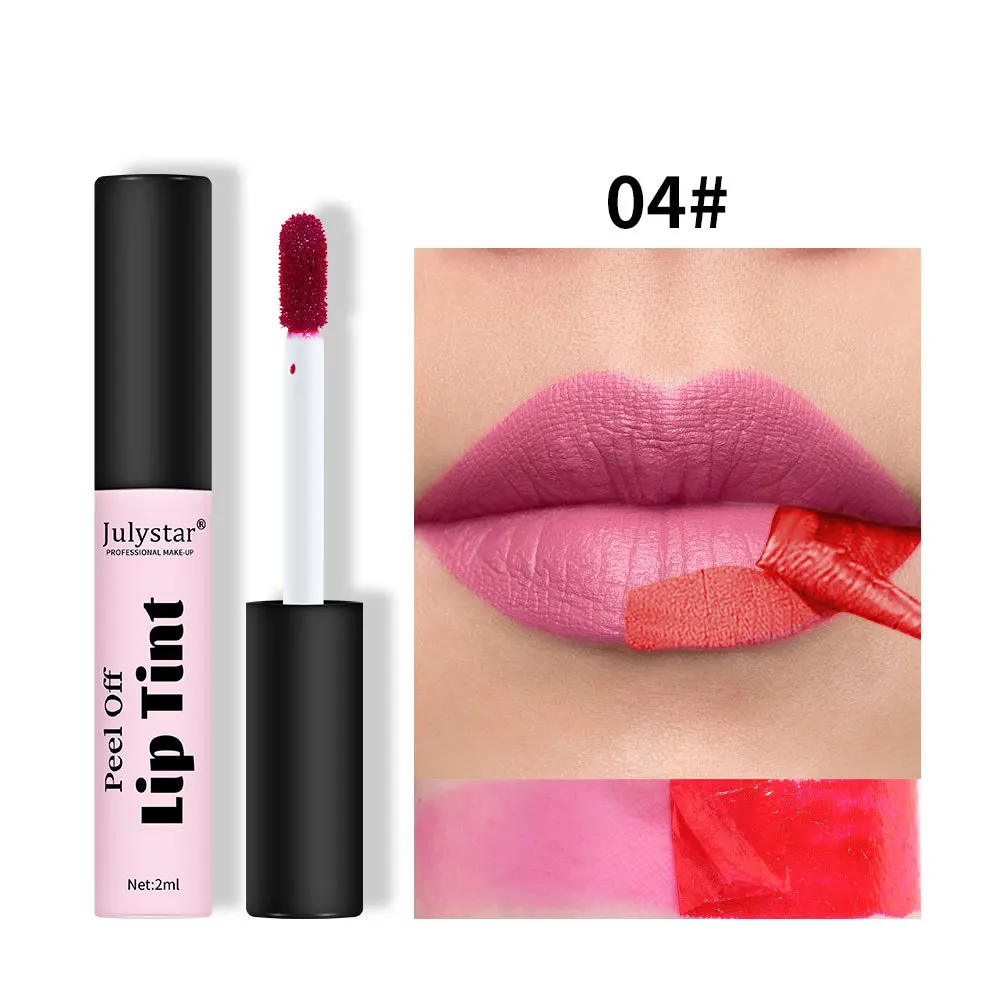 Hot matte tear off lipstick, waterproof, moisturizing, natural and long-lasting, easy to apply, clear and non stick to cup lips