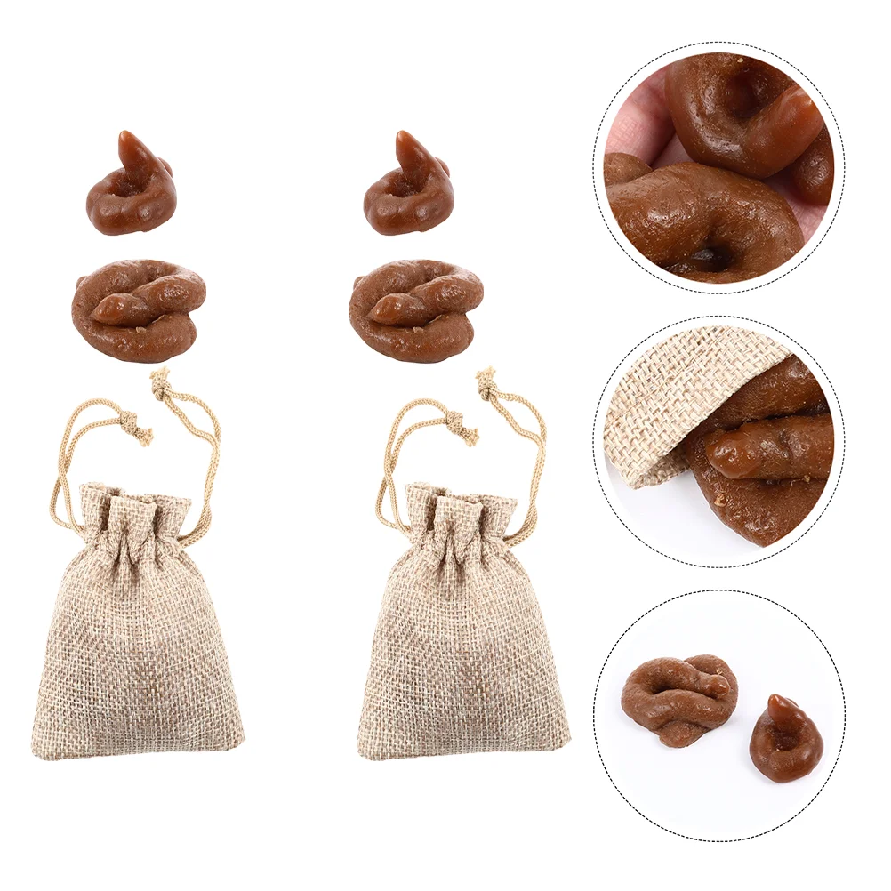 2 Pack/4pcs Simulated Cat Poop Tricky Toy Prank Simulation Christmas Halloween Props