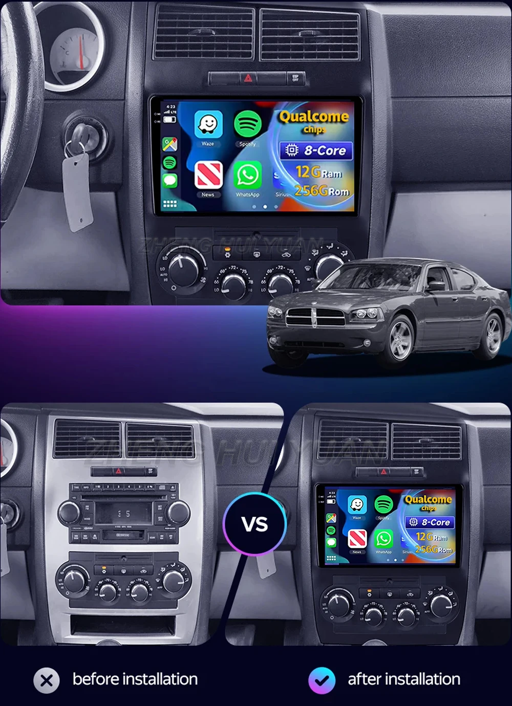 For Dodge Charger LX 2005 - 2010 For Dodge Magnum 2 2003 - 2007 Android 16 Car Radio Multimedia Player Android Auto Carplay Head