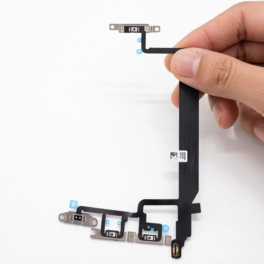 Power On Off Flex Cable For iPhone 13 Mini Pro Max Volume Mute Switch With Metal Bracket Flex Cable Replacement