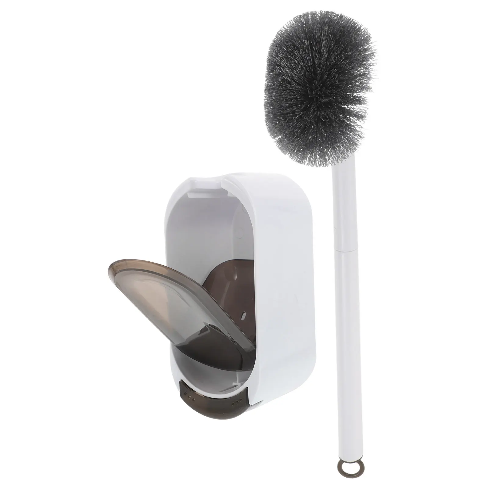 

Wall Mounted Toilet Brush with Holder Long Handle Bathroom Cleaning Brush Toilet Bowl Scrubber Rv Accessories Space Saving