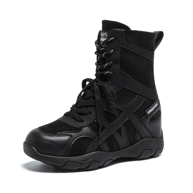 

Casual High Top Boots Flat Shoes Fashionable Streetwear Boots Autumn Winter Hot Items Essential for Women's Travel Outfits