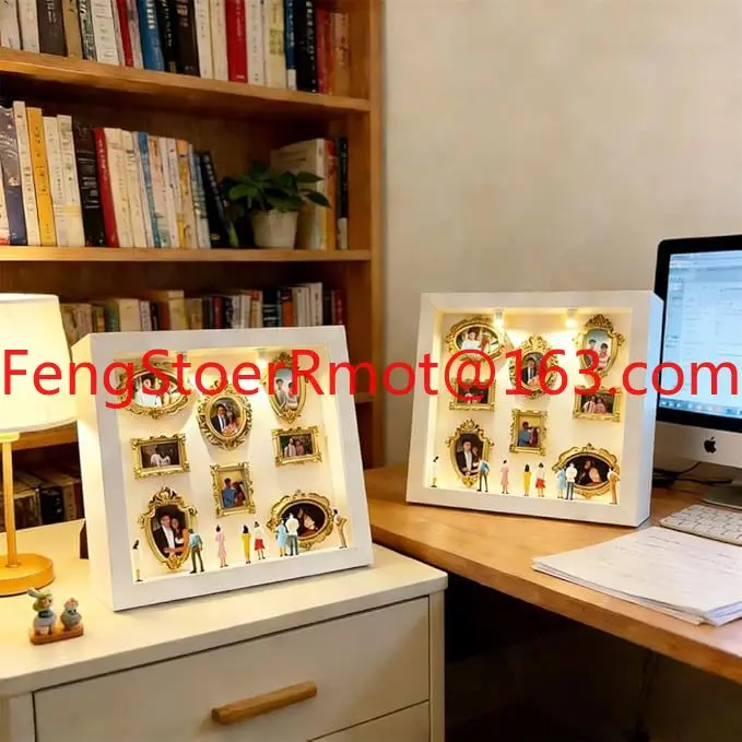 Mini Museum Album Creative Memory Display Kit with Gold Frame for Anniversary Wedding Calentine Day Gift