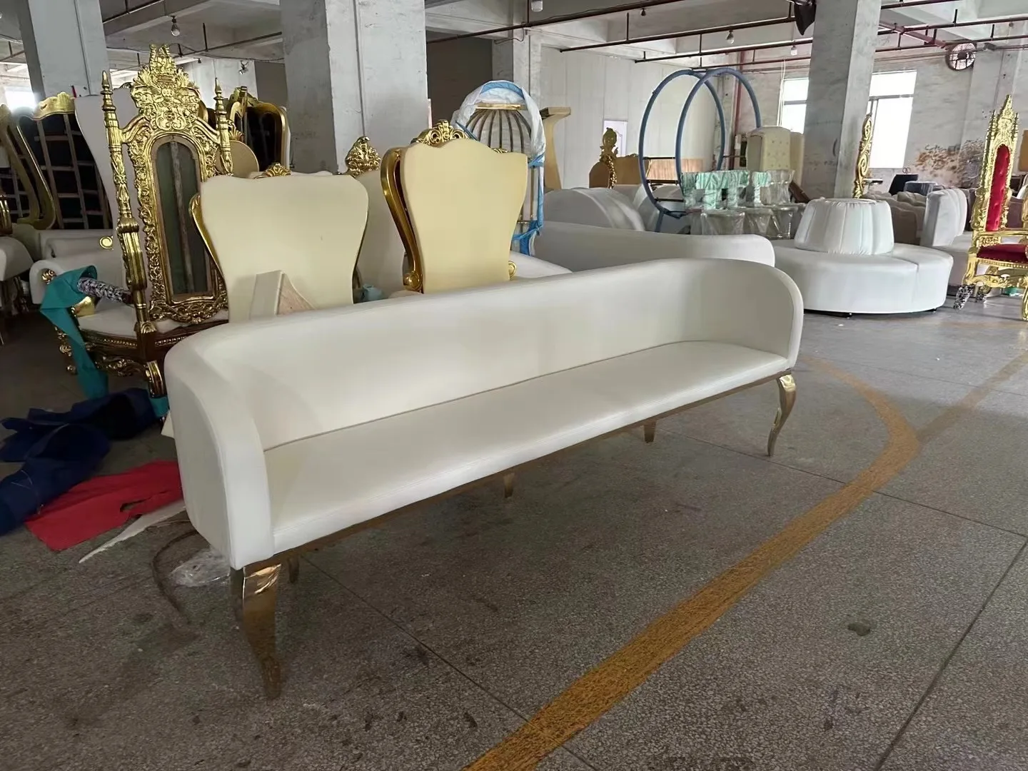 Couple seat sofa for wedding living room home decoration stainless steel hotel