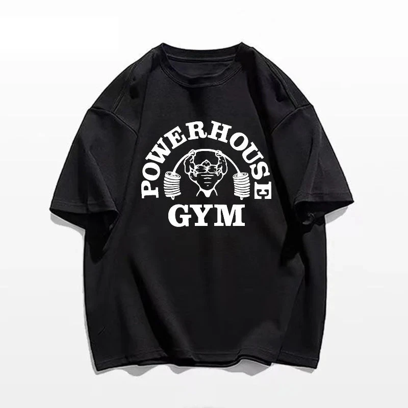 

Powerhouse Gym Графический принт Летние элитные брендовые хлопковые мужские и женские футболки с короткими рукавами Уличная мода
