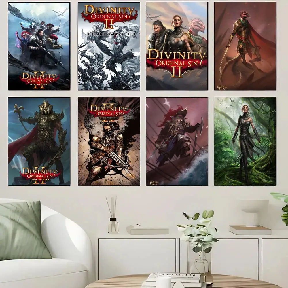 Games D-Divinity Original Sin Poster Self-adhesive Advanced Aesthetic Printing Paper Wall Art for Living Room Home Decor