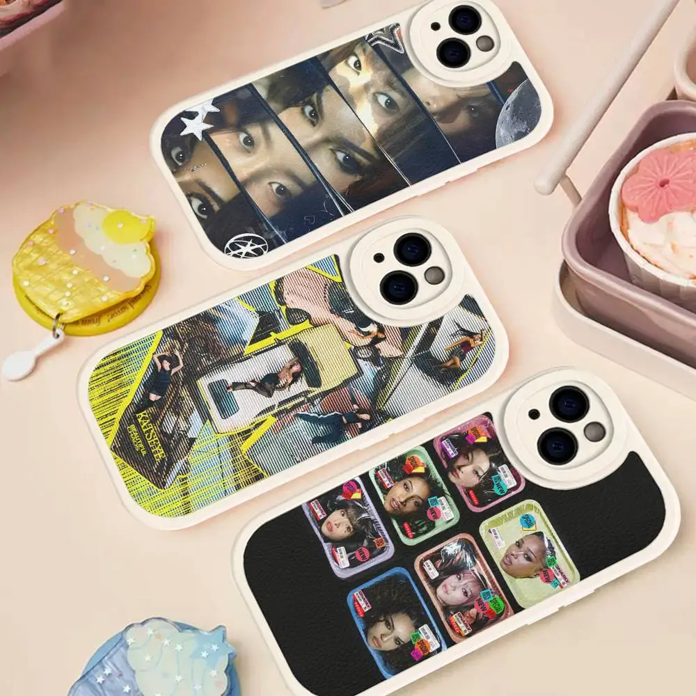 K-Katseye G-Gnarly Group Handyhülle für iPhone 16 15 14 13 12 11 Pro Max Plus 16E Weiche Lederhülle