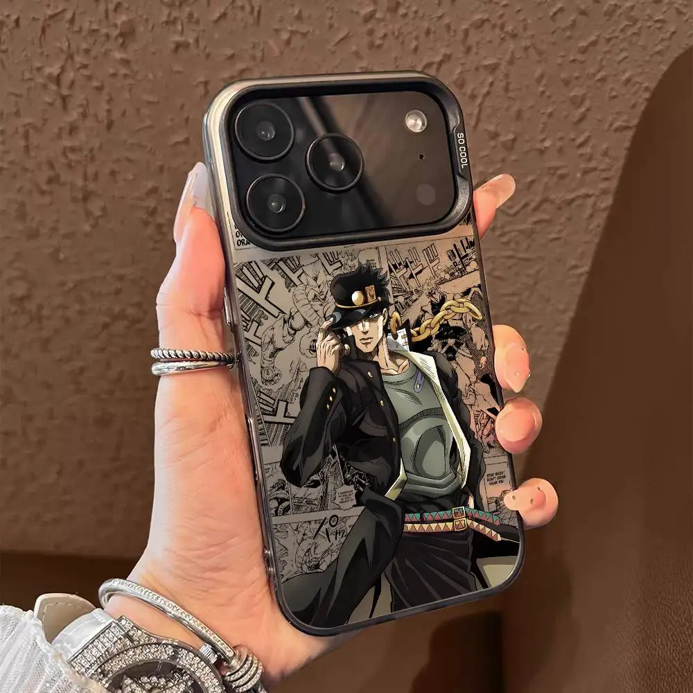 أنيمي J-JOJO حافظة هاتف رائعة آيفون 17 16 15 14 13 12 11 برو ماكس الهواء متعدد الألوان ماتي ليزر معدني أورورا فوندا #3