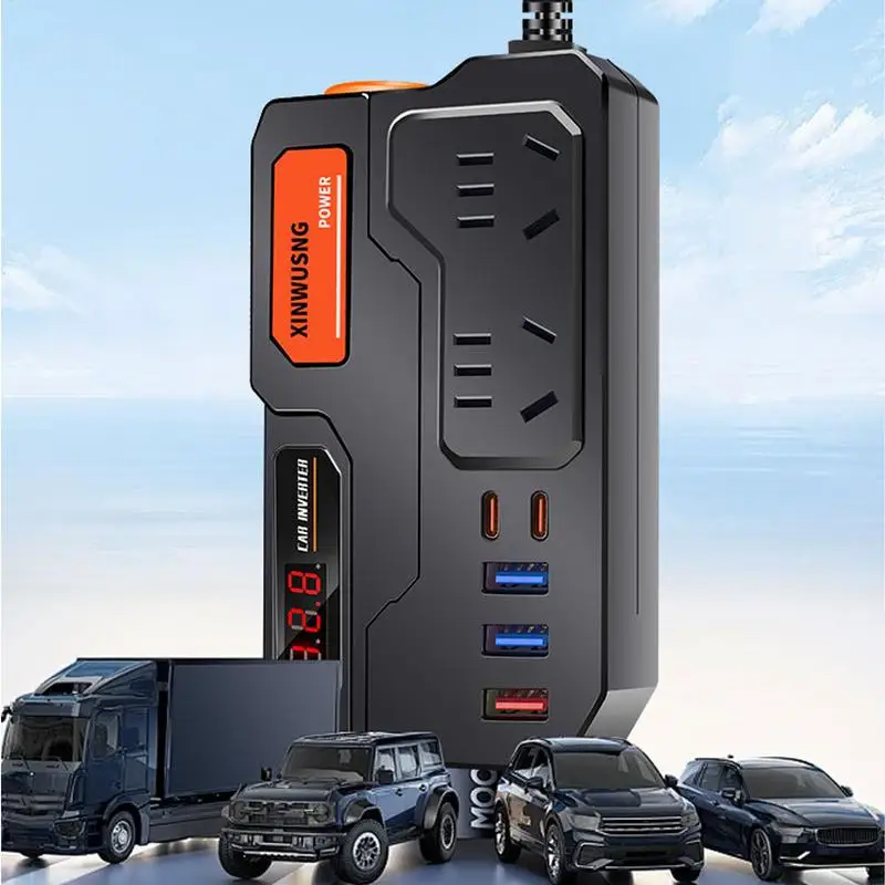 For  Inverter Car Power Inverter 12v24v To 220v USB Fast Charging Ports Multi-Port Output Car Plug Adapter Electric Car Charger