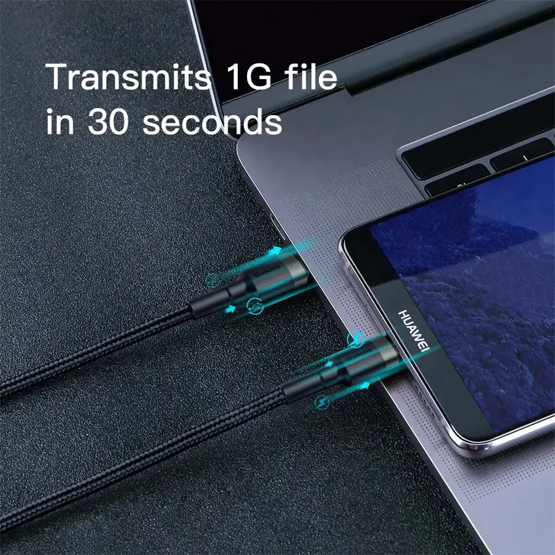 كابل من Baseus بقوة 100 واط من USB C إلى USB Type C لهاتف آيفون 15 بلس وPro Max، كابل شحن سريع من USB-C إلى Type-c لجهاز ماك بوك برو - 4