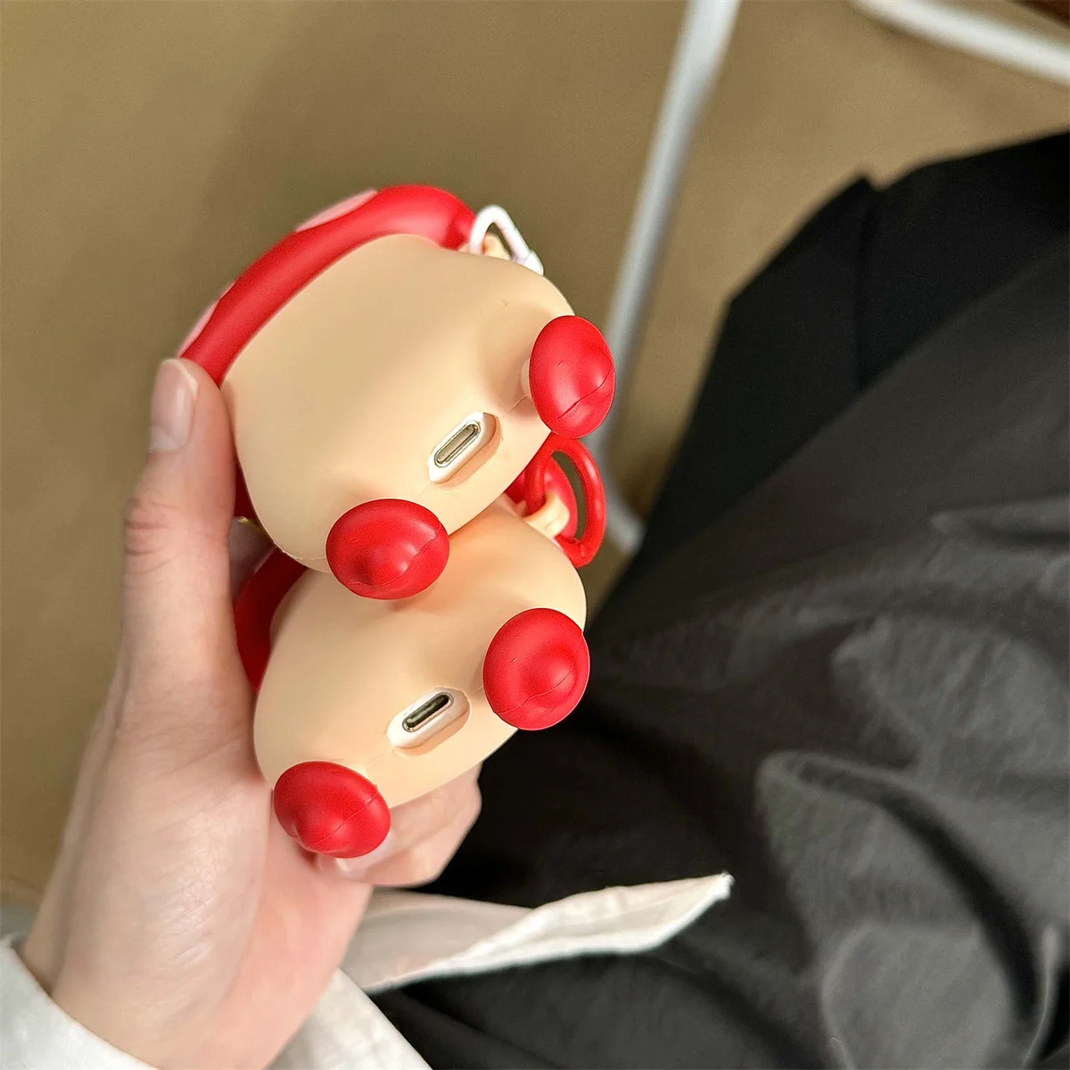 Чехол для наушников Airpods pro/pro 2, чехол для наушников с милым мультяшным рисунком для Airpods 4/3/2/1 Gen с брелоком для девочек и мальчиков